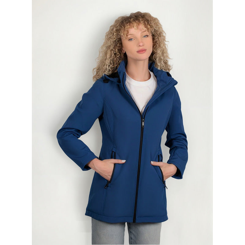Chamarra Para Mujer Mod.dw89-pol7888 Marca Greenlander® Azul 1xg Lisa