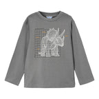 Playera De Niño Triceratops Fluorescente 4088 Marca Mayoral® Gris Triceratops 7 Años Lisa