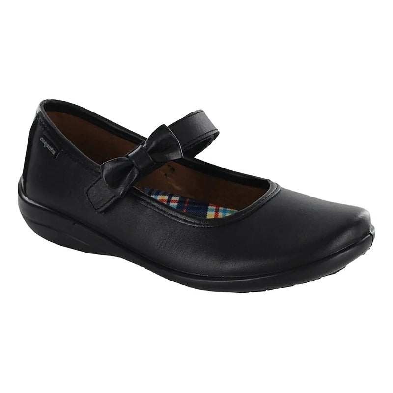 Zapato Escolar Para Niña Mod.170805-a Marca Coqueta Y Audaz® Negro Lisa 22.5 Mx