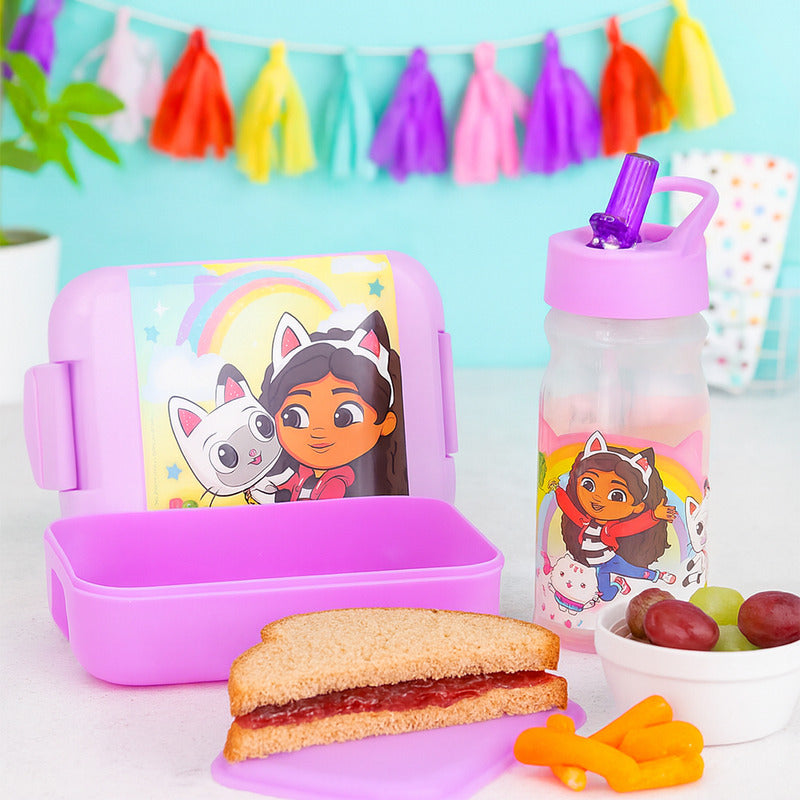 Lonchera Infantil De Plástico Con Botella Diseños Varios