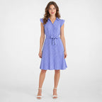 Vestido Ligero Para Mujer Mod.7130 Marca Jtaer® Morado Azulado Lunares 34