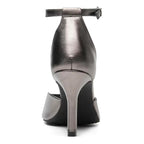 Sandalias Tacón 8.5cm Formales Para Dama Estil.140503 Flexi® Antimonio Brillante 25 Mx