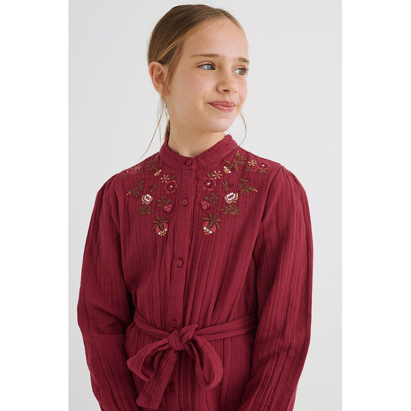 Vestido Cómodo Para Niña Mod.7941 Granate Marca Mayoral® Granate Liso 10 Años