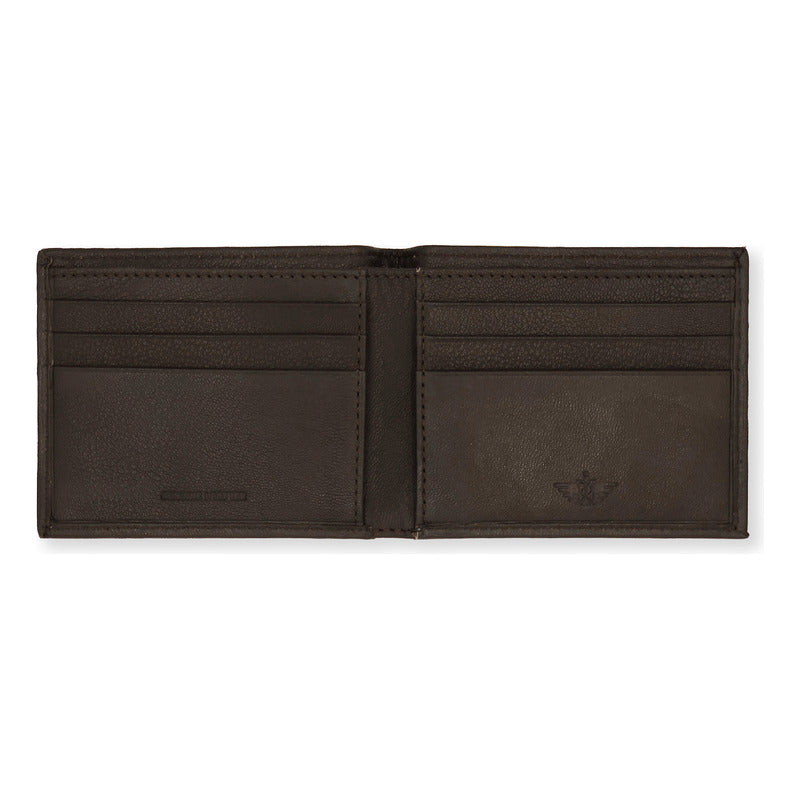 Billetera Para Hombre Bifold Mod.002jd-0002 Marca Dockers® Marrón Liso