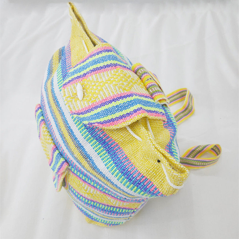 Mochila Artesanal Tejida Tipo Morral Con Bolsillo Frontal 10kg
