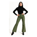 Jeans Gabardina Acampando Para Mujer M.v53103 Marca Bobois® Verde Musgo Liso S