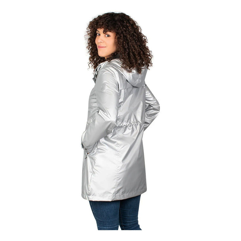 Chamarra Impermeable Mujer Mod.dw86-ny7007 Greenlander® Plateado Eg Lisa