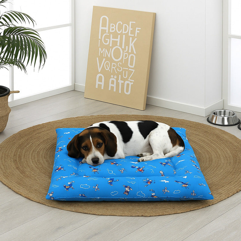 Tapete Estampado Y  Acolchado Transportadora Para Mascota