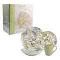 Vajilla Porcelana Kaiser 16 Piezas Pink Verde Claro 4 Personas