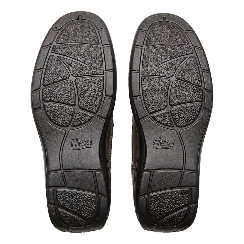 Zapato Mocasín Driver Para Caballero Mod.415907 Marca Flexi® Chocolate Lisa 28,5 Mx