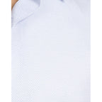 Camisa Slim Fit Para Hombre Mod. B51311 Marca Bobois® Azul Claro Geométrico Xg