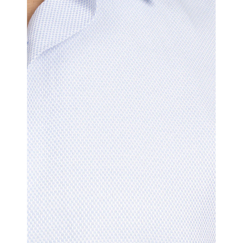 Camisa Slim Fit Para Hombre Mod. B51311 Marca Bobois® Azul Claro Geométrico Xg