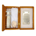 Set Para Bautizo Vela+concha+toalla+caja De Madera