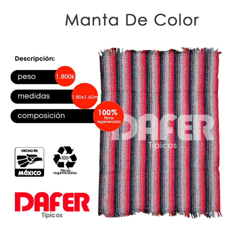 Cobija Mexicana Manta De Color Rayas Económica