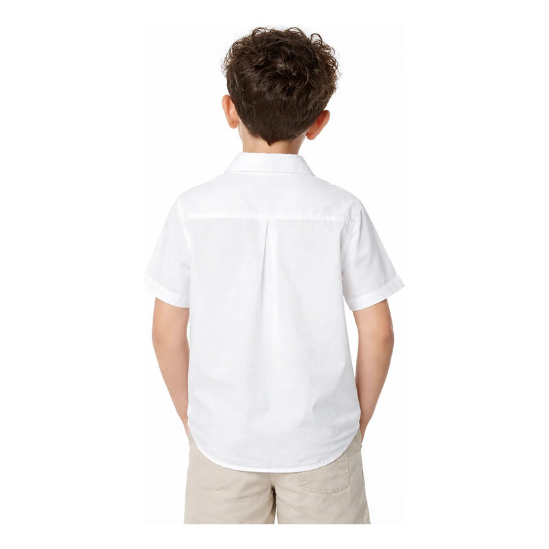 Camisa Casual Para Niño Mod.3112 Marca Mayoral® Blanco Lisa 10 Años