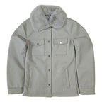 Chaqueta Casual Tipo Piel Para Dama M.shila-2502 Roosevelt® Gris Ch Lisa