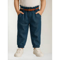 Pantalón De Niña Con Cinturón Mod.3552 Indigo Marca Mayoral® Índigo Liso 3 Años