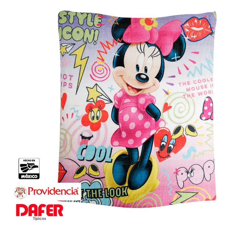 Cobertor Ligero Super Suave Matrimonial Diseños Providencia® Minnie Iconic 850 G Multicolor
