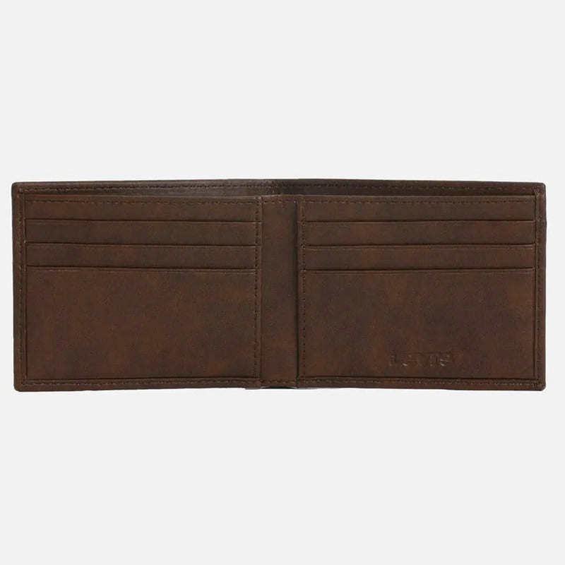 Billetera Bifold Para Hombre Mod.87522-0169 Marca Levi's® Marrón Liso
