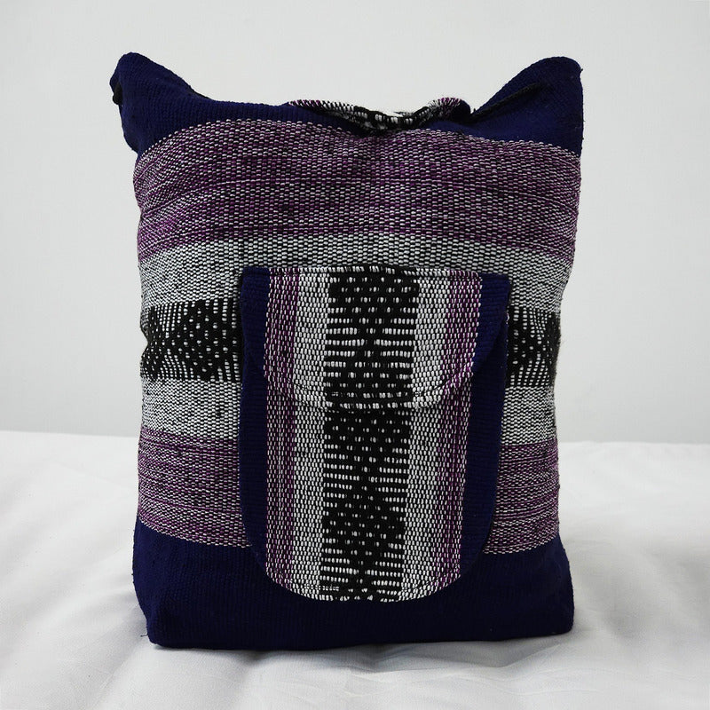 Mochila Artesanal Tejida Tipo Morral Con Bolsillo Frontal 10kg