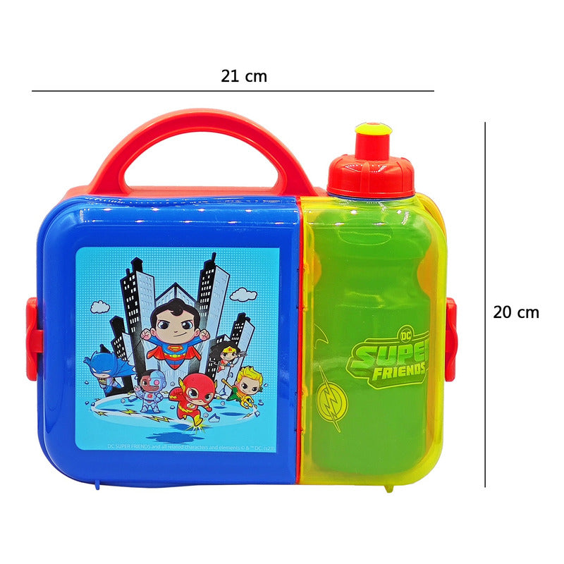 Lonchera Infantil De Plástico Con Botella Diseños Varios