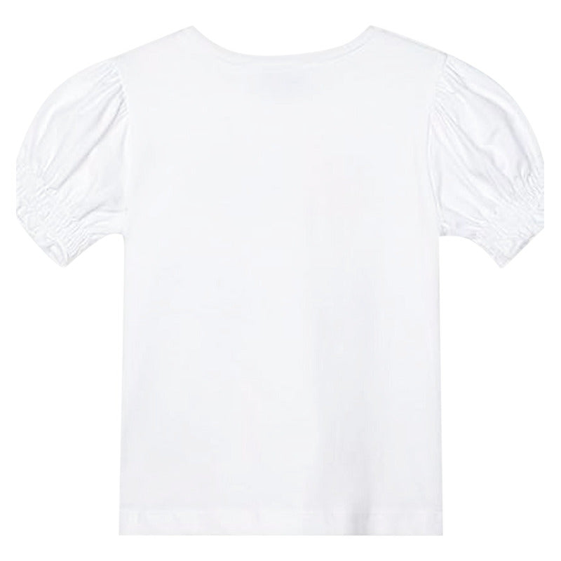 Playera Casual Para Niña Mod.3004 Marca Mayoral® Blanco Frutas 2 Lisa