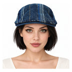 Boina Gorra Casual Retro Para Mujer Atemporal Multicolor Ch Rayas