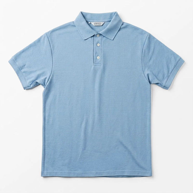 Playera Polo Para Hombre Mod.play01 Marca Truval® Azul Cielo M Lisa