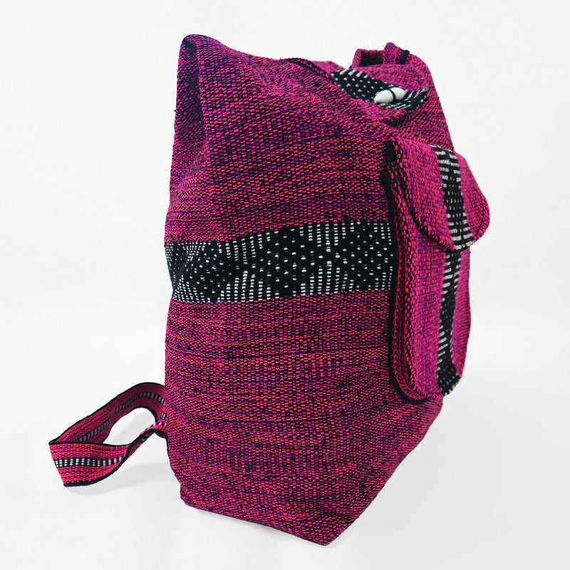 Mochila Artesanal Tejida Tipo Morral Con Bolsillo Frontal 10kg
