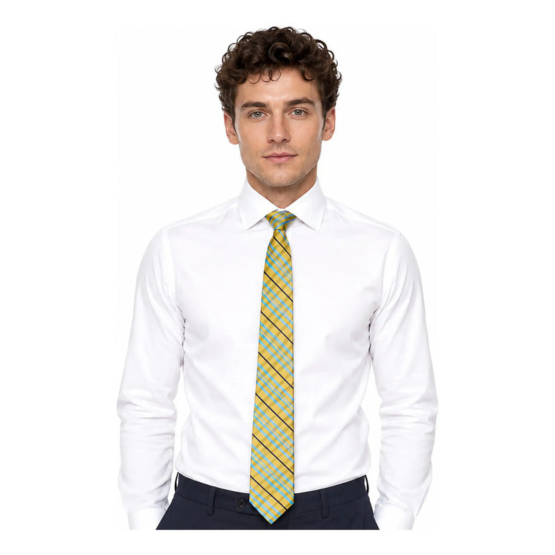 Corbata Elegante Para Hombre Eventos Y Negocios Marca Cotu® Verde Musgo Geométrico 160 Cm