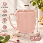 Taza De Cerámica Acanalada 370ml Estilo Nórdico Salmón 1744-98 Acanalada