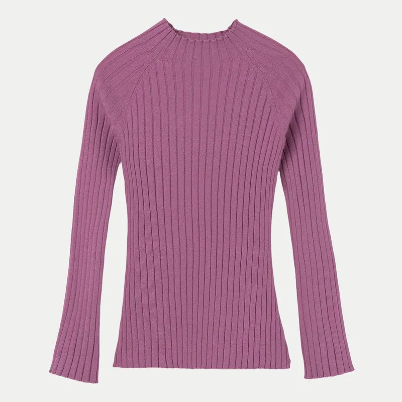 Blusa Cuello Alto Para Niña Mod.7001 Marca Mayoral® Malva Rayas 18 Años