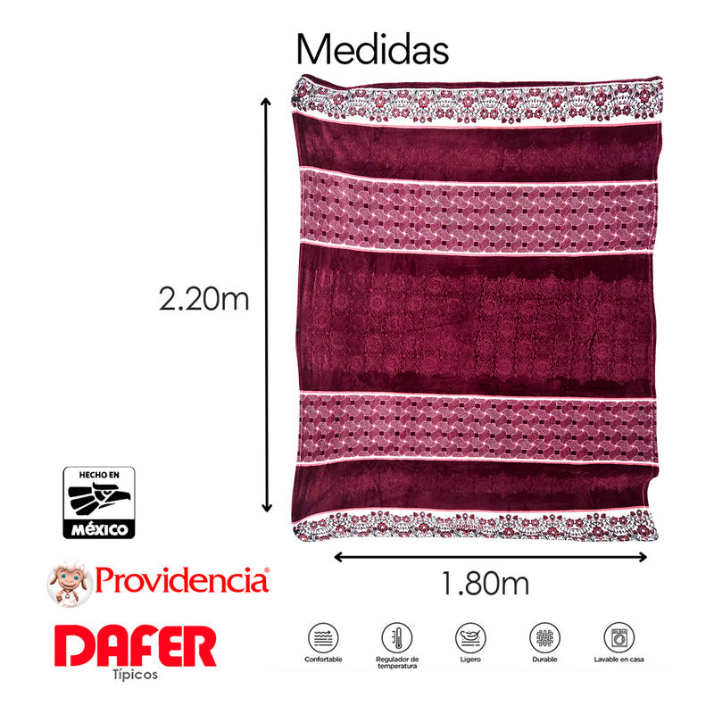 Cobertor Ligero Micrograbado 1.80x2.10m Providencia® Premium Rieña 1 Kg Bordó