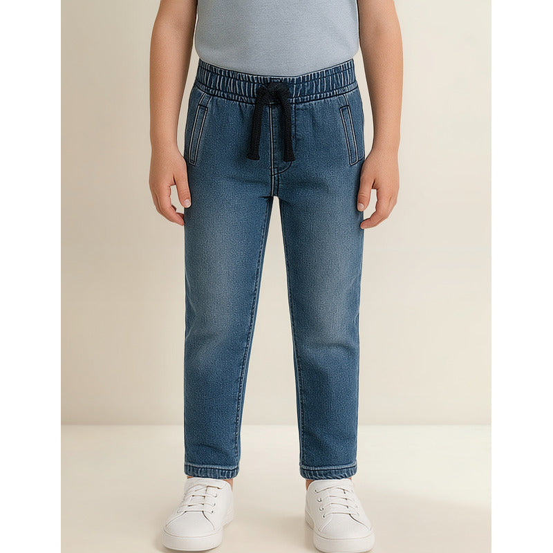 Pantalón Jogger De Niño Con Cordón Mod.3564 Marca Mayoral® Azul Acero Liso 5 Años