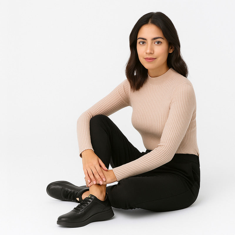 Zapato Tenis Conford Para Dama Mod.102015 Marca Flexi® Negro Lisa 25.5 Mx