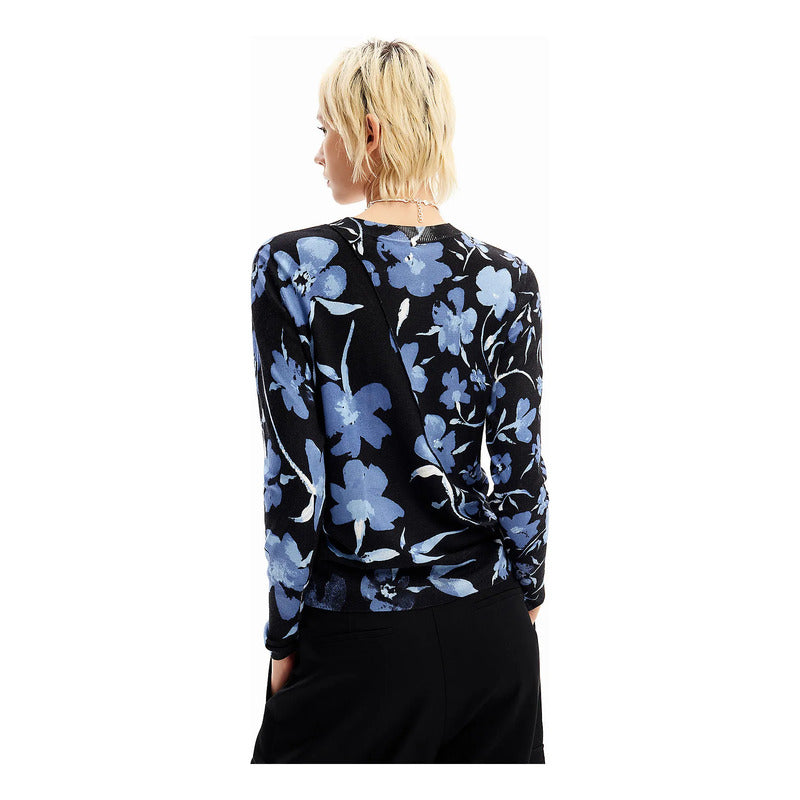 Suéter Ligero Para Mujer Mod. 24swjf16/2000 Desigual® Multicolor Floreado Xs