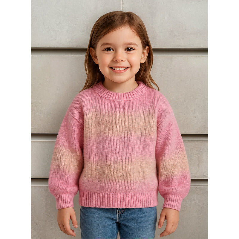 Suéter Tejido Para Niña Mod.4360 Marca Mayoral® Rosa Líneas 8