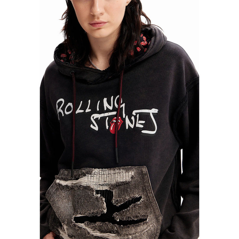Sudadera The Rolling Stones Oversize 23wwsk58/2000 Desigual® S Negro The Rolling Stones
