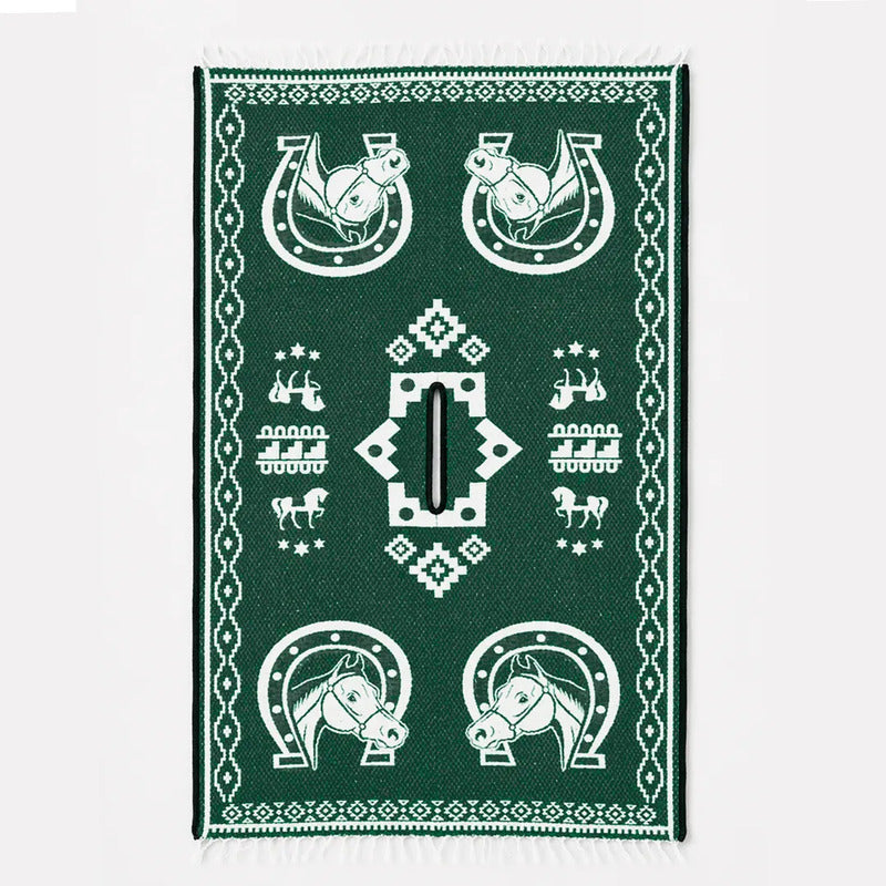 Jorongo Gaban Artesanal Mexicano Colores Verde Oscuro Herraduras Xg