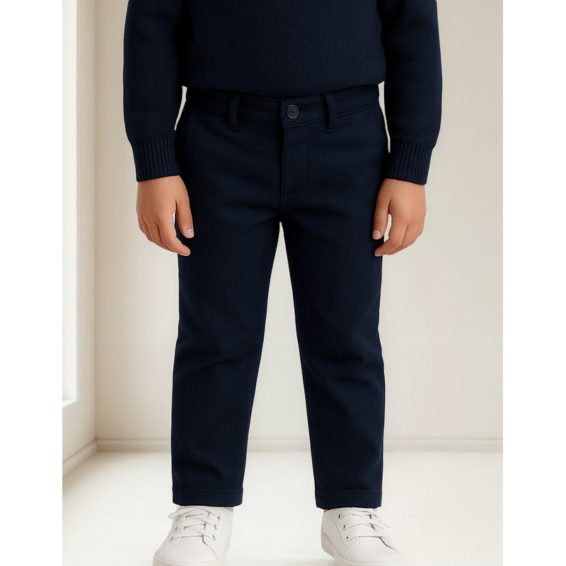 Pantalón Casual Para Niño Mod.512 Marca Mayoral® Azul Oscuro Liso 2