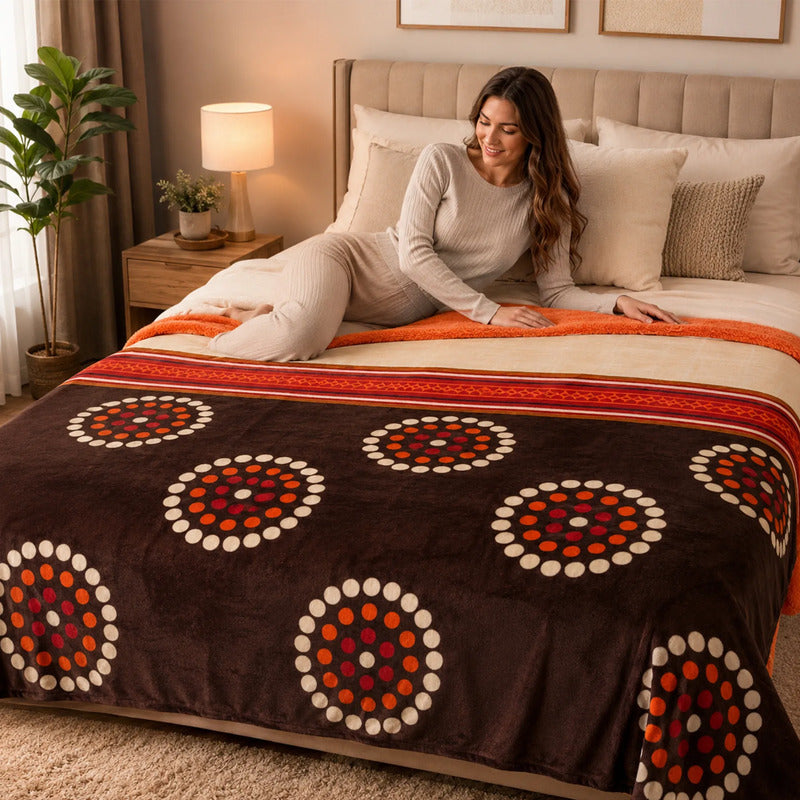 Edredón Jumbo De Borrega King Size 2.30mx2.40m Providencia® Chenoa Multicolor