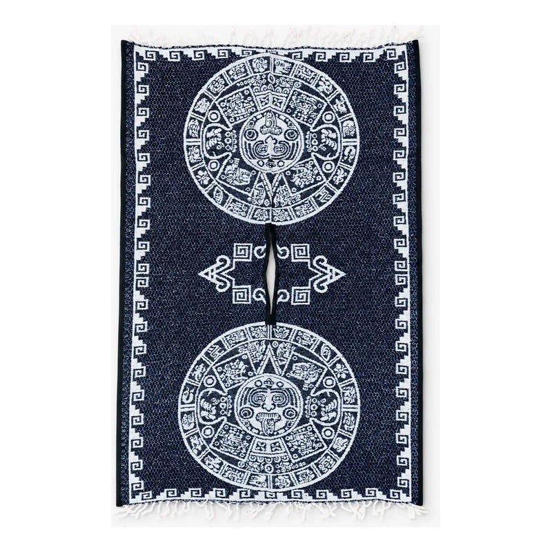 Jorongo Gaban Artesanal Mexicano Colores Azul Oscuro Calendario Xg