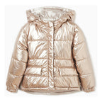 Chamarra Para Niña Reversible  Mod.7482 Marca Mayoral® Oro Rosado 18 Lisa