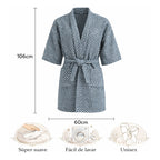 Bata Domino Suave Para Descanso / Baño Con Bolsillos Unisex Azul Dominó Unica