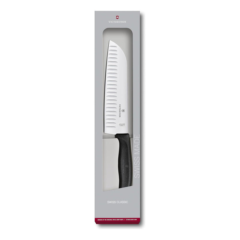 Cuchillo M.santoku Knife 17cm Troquelado Marca Victorinox® Negro