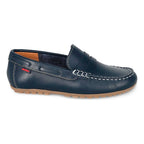 Zapato Mocasín Para Niño Mod.445300 Marca Coqueta Y Audaz® Azul Marino Lisa 20 Mx