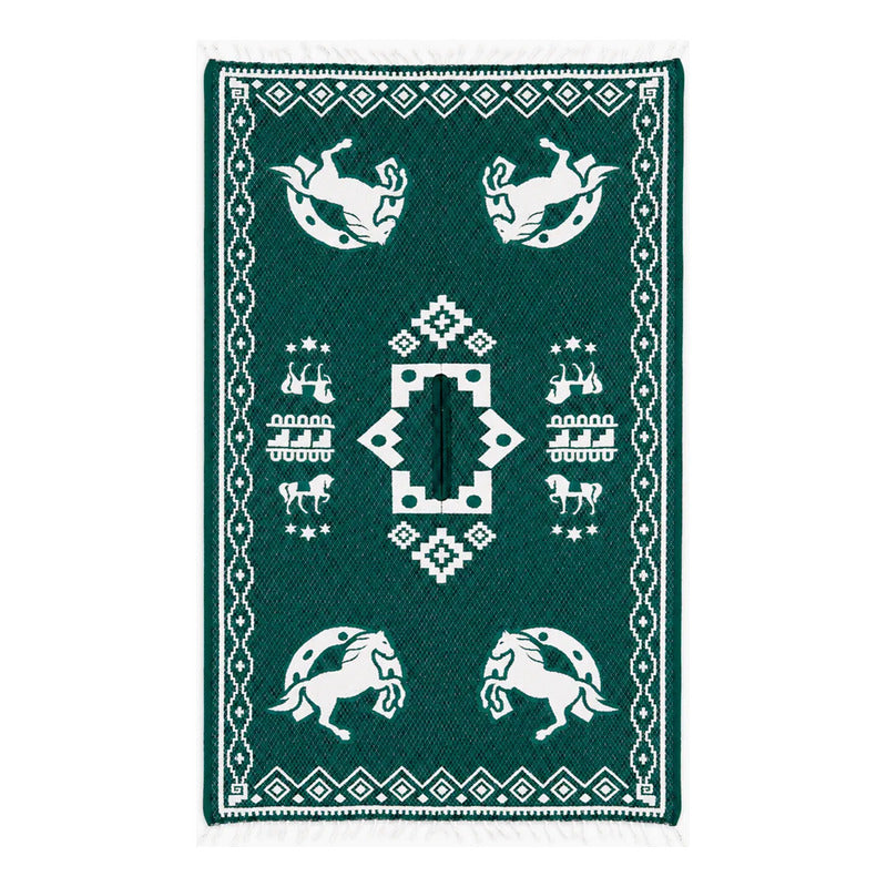 Jorongo Gaban Artesanal Mexicano Colores Caballos Herradura Verde Oscuro Caballos Herraduras Xg