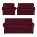 Cubre Sala Set 3 Piezas Estirable Ajuste Perfecto Blank &co® Vino Geométrico