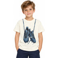 Playera Casual Ligera Para Niño Mod.3075 Marca Mayoral® Nata Futbol 5 Años Lisa