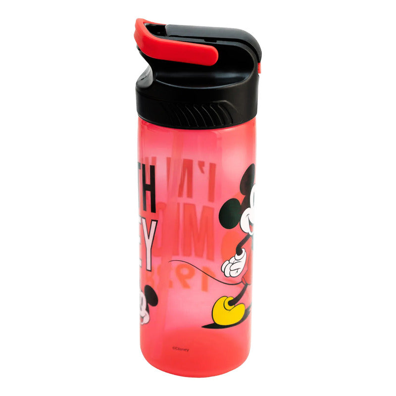 Botella De Plástico Con Funda 600ml Diseños Animados Mickey 1721-379